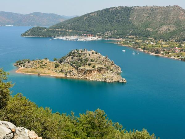 Yachts in Orhaniye Bay, Bozburun Peninsula, Marmaris, Turkey