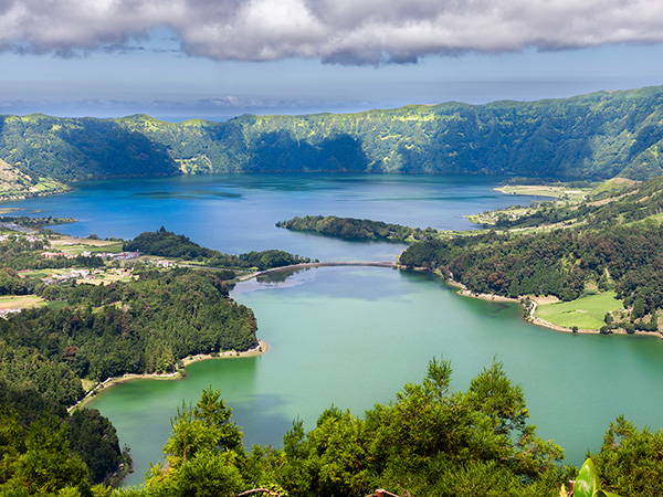 Lake of Sete Cidades from Vista do Rei viewpoint in Sao Miguel, Azores