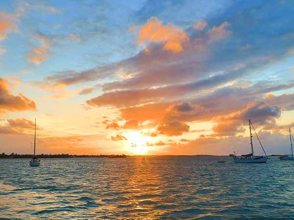 Sunset from the Marsh Harbour, in Bahamas.