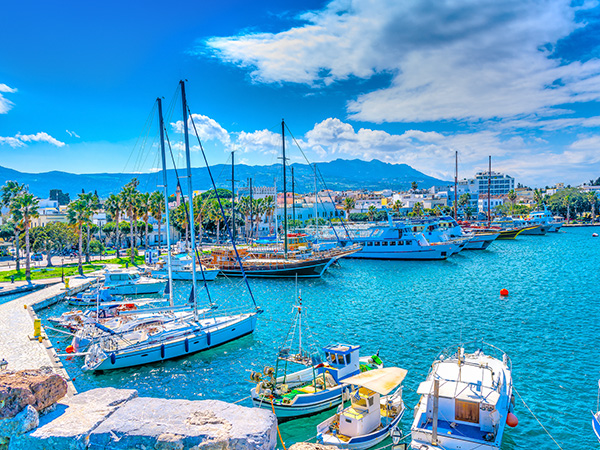 The main port of Kos island in Greece. HDR processed