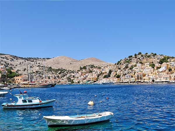 Harbour in Tilos, part of the Dodecanese Island in Greece