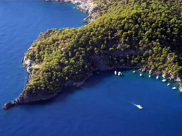 Beautiful peninsula view from Paragliding, Fethiye, Turkey