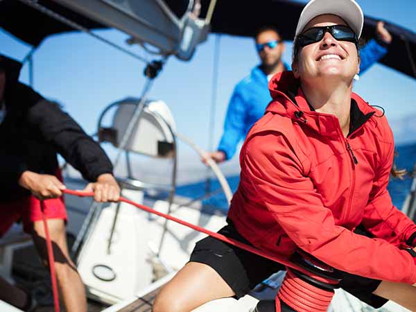 crew learning to sail a yacht