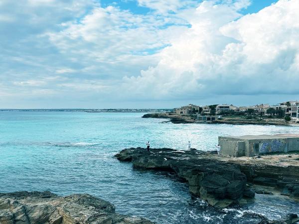 Mallorca coastline with sea view and rocky terrain 
