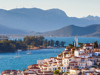 Poros, Peloponnese peninsula mountains, Greece Yacht charter Sailing holiday flotilla 