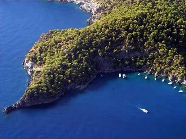 Beautiful peninsula view from Paragliding, Fethiye, Turkey