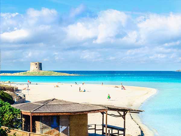 One of the most beautiful sandy beaches of the Mediterranean, La Pelosa, Stintino, Sardinia, Italy