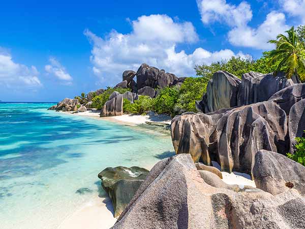 Anse Source d'Argent - Beach on island La Digue in Seychelles