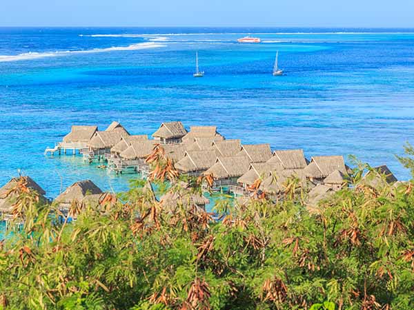 The Beautiful sea and resort in Moorea Island at Tahiti PAPEETE, FRENCH POLYNESIA