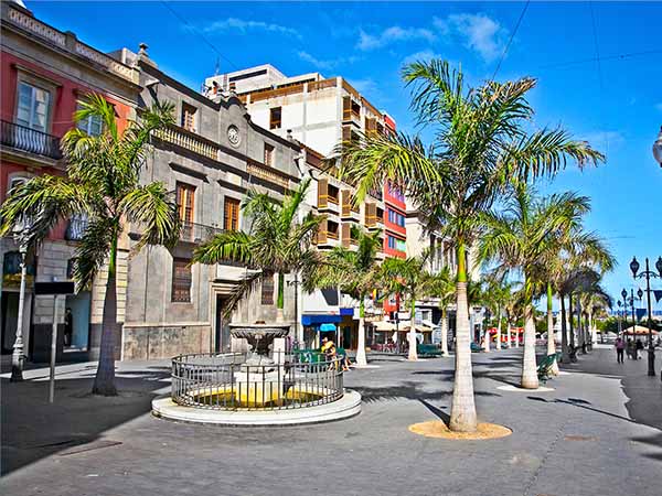 Mein street of old town Santa Cruz de Tenerife, Canary Islands, Spain.