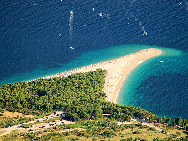 Spectacular view from Vidova Gora on Golden Cape on Brac island in Croatia