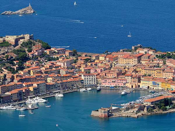 Isola d'Elba-aerial view of Portoferraio harbour