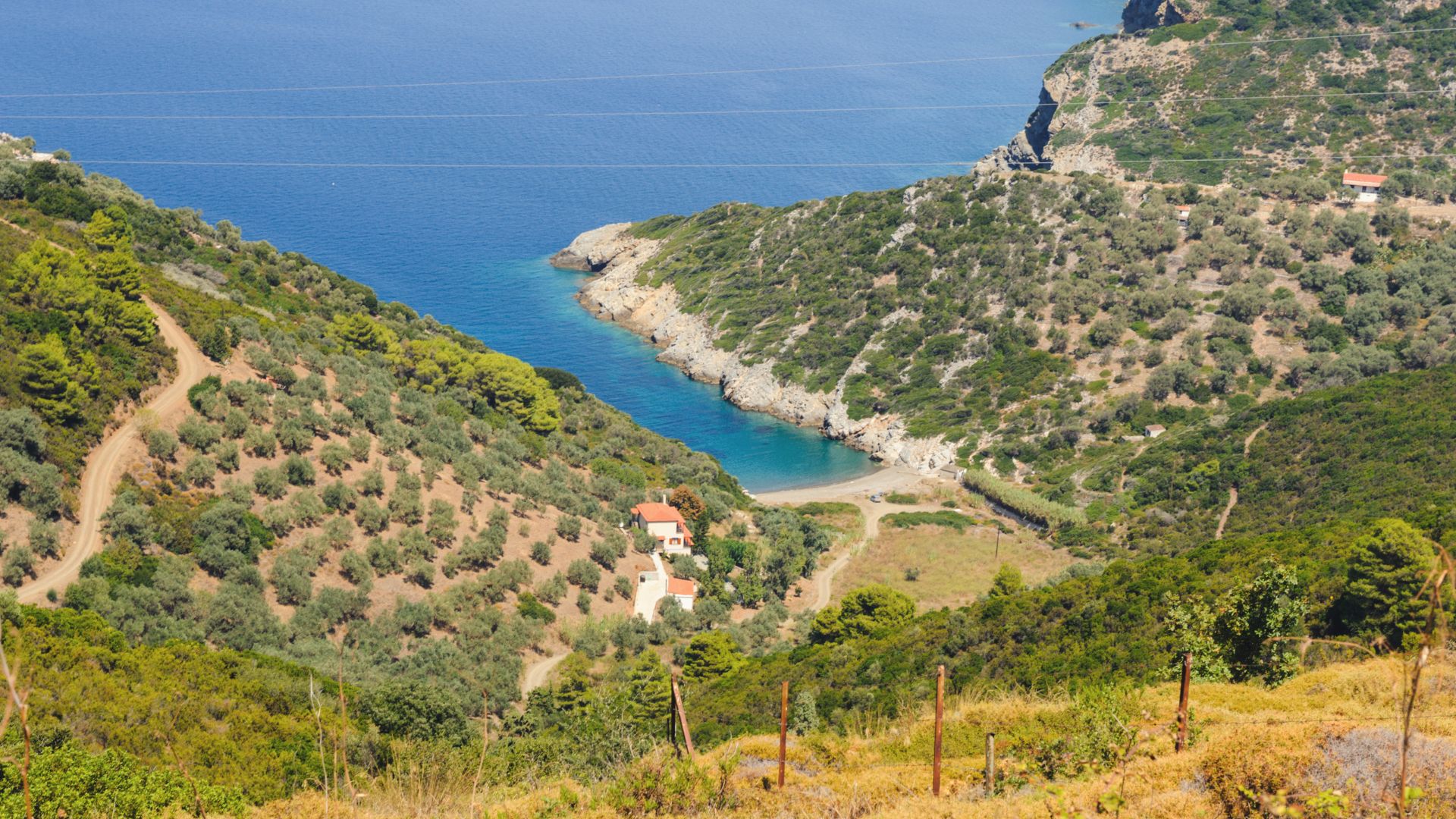 Secluded bay in Alonissos Greece